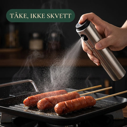 Oljespray i bruk over panne